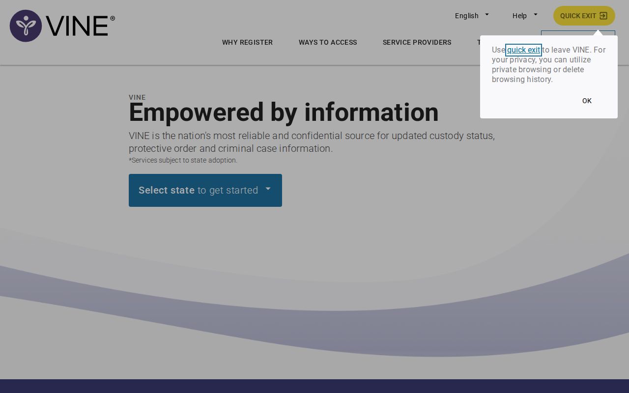 Spencer County VINELink inmate search and release alert interface